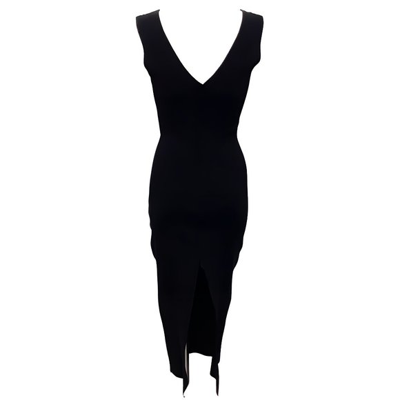 Rick Owens Black Knit Sleeveless Midi Dress - Picture 3 of 4